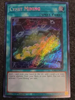 Yugioh Cynet Mining RA03-EN067 Secret Rare 1st Ed NM - Image 1