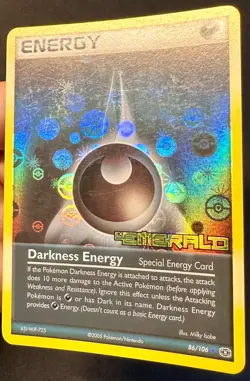 Darkness Energy 86/106 2005 EX Emerald Pokemon Card TCG Reverse Holo Rare - Lp - Image 3
