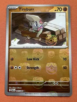 Timburr (Master Ball Pattern) 047/086 Sv: Black Bolt Holo Pokemon TCG Near Mint - Image 1