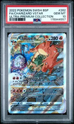 Charizard PSA 10 Pokemon VSTAR Ultra-Premium Full Alt Art Promo SWSH262 New Cert - Image 1