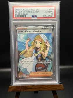 2025 POKEMON MEG EN-MEGA EVOLUTION ULTRA RARE #169 LILLIE'S DETERMINATION PSA 10 - Image 1