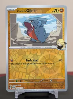 Pokemon Cynthia's Gible #102/182 English DRI Destined Rivals Reverse Holo - Image 1