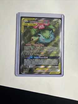 Pokemon TCG - Venusaur & Snivy GX SM229 Alt Art Sun & Moon Promo Tag Team LP - Image 1