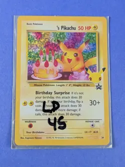 Birthday Pikachu - 24 - Holo Promo Celebrations - Pokemon Card - LP - Image 3