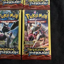POKEMON XY BREAK THROUGH 3 CARD BOOSTER PACK ART SET (4) NEW PACKS - Image 2