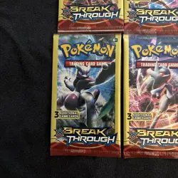 POKEMON XY BREAK THROUGH 3 CARD BOOSTER PACK ART SET (4) NEW PACKS - Image 3
