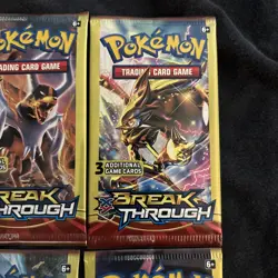 POKEMON XY BREAK THROUGH 3 CARD BOOSTER PACK ART SET (4) NEW PACKS - Image 5