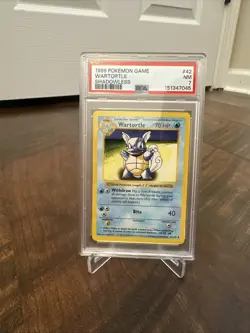 1999 POKEMON GAME SHADOWLESS #42 WARTORTLE PSA 7 - Image 1