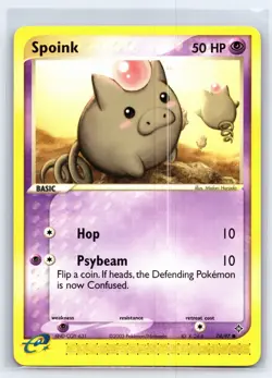 2003 Pokemon TCG EX Dragon Spoink - 74/97 - NM - Image 3