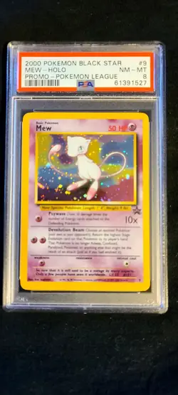 2000 Pokemon Blackstar Promo Mew Holo Promo Pokemon League Psa 8 NM-MT - Image 1