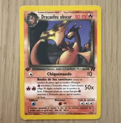 Pokemon Dracaufeu Obscur 80 HP Rare Wizards 21/82 Flamme Regular French 2000 - Image 1
