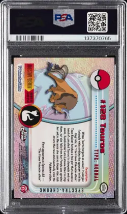2000 TOPPS CHROME POKEMON T.V. SPECTRA #128 TAUROS PSA 10 - Image 2