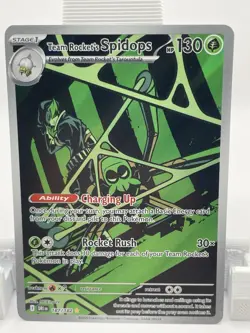 Pokemon Team Rocket's Spidops Illustration Rare Holo Stage 1 130 HP 187/182 Sv10 - Image 1