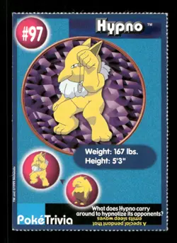 Pokemon 1999 Burger King Promo #97 Hypno - Image 1