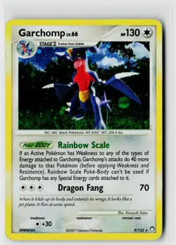 Pokemon Mysterious Treasures #9/123 Garchomp Damaged - Image 1