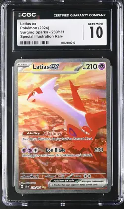 Pokemon Latias ex Surging Sparks Special Illustration Rare #239 CGC 10 Gem Mint - Image 3