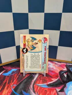 Topps Pokemon #06 Charizard Holo Foil TV Animation Series 1 Black Logo MP - Image 2