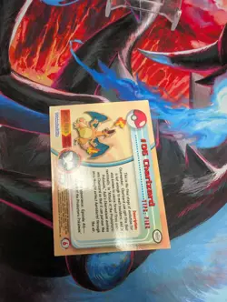 Topps Pokemon #06 Charizard Holo Foil TV Animation Series 1 Black Logo MP - Image 4