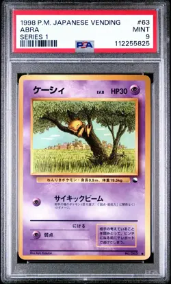 1998 Abra #63 Pokemon Japanese Vending Series 1 PSA 9 MINT CLEAN - Image 1