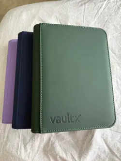Purple/Blue/Green Vault X 4-Pocket Exo-Tec Zip Binder - 160 Cards (3 binder lot) - Image 1