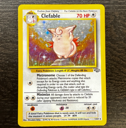 POKEMON TCG - ENGLISH JUNGLE SET CLEFABLE 1/64 HOLO RARE CARD LP MP - Image 1