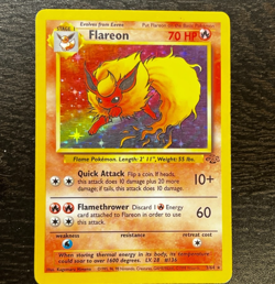 POKEMON TCG - ENGLISH JUNGLE SET FLAREON 3/64 HOLO RARE CARD LP MP - Image 1