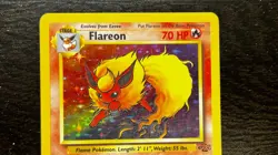 POKEMON TCG - ENGLISH JUNGLE SET FLAREON 3/64 HOLO RARE CARD LP MP - Image 2