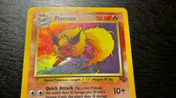 POKEMON TCG - ENGLISH JUNGLE SET FLAREON 3/64 HOLO RARE CARD LP MP - Image 3