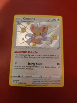 Pokemon TCG Cinccino SV094/SV122 Shining Fates: Shiny Vault Holo Rare Card NM - Image 1