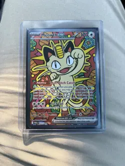 Pokemon Meowth ex Full Art Rare 170 HP Card POR 121/088 English - Image 1