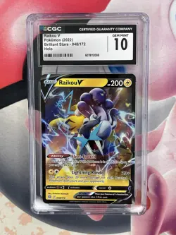 CGC 10 Raikou V 048/172 SWSH Brilliant Stars Pokemon Card - Image 1