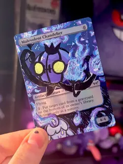 Chandelure Pokemon as Malevolent Chandelier MTG Alter Foil ACEO by ghostiite.ink - Image 1