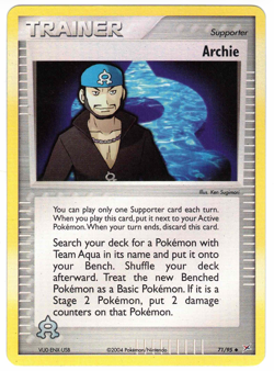 Archie 71/95 EX Team Magma vs Team Aqua Reverse Holo Uncommon Pokemon Card - Image 1