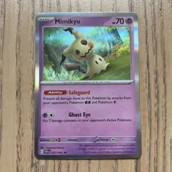 Pokemon TCG Mimikyu Paldean Fates 037/091 Holo Rare NM Pack Fresh Top Loaded - Image 1