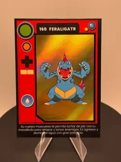 2025 POKEMON POKEDEX Kanto Peru Edition Silver & Gold Holo - Feraligatr #160 - Image 3