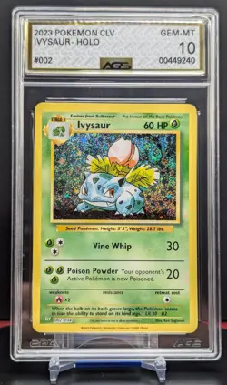 Pokemon Graded Ivysaur #002/034 English CLV Holo AGS 10 - Image 1