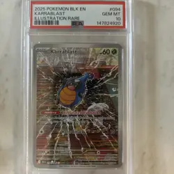 2025 POKEMON BLK EN-BLACK BOLT ILLUSTRATION RARE #094 KARRABLAST PSA 10 - Image 1