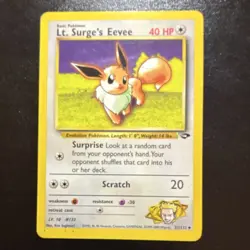 Pokemon TCG Lt. Surge's Eevee Gym Challenge 51/132 Regular 2000 Wizards 40 HP - Image 1