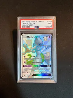 Pokemon TCG Mewtwo GX Hidden Fates SV59/SV94 Holo Full Art PSA 9 - Image 1