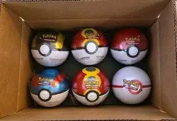 6x Pokemon TCG Pokeball Tins (18 Booster Packs)- Costco - Factory Sealed IN HAND - Image 1