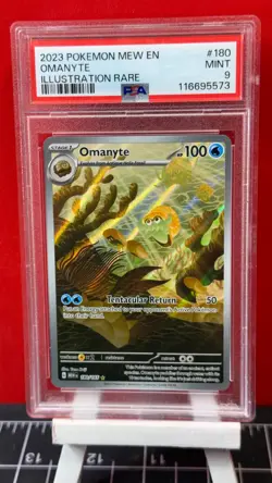 Pokemon Omanyte 180/165 Sv: Scarlet & Violet 151 Illustration Rare Holo PSA 9 - Image 1