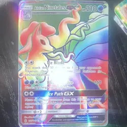Pokemon TCG Alolan Ninetales GX 150/145 Secret Rare Holo Full Art HP210 2017 - Image 1