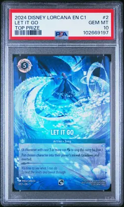 2024 DISNEY LORCANA EN C1-LORCANA CHALLENGE PROMO TOP PRIZE #2 LET IT GO PSA 10 - Image 1