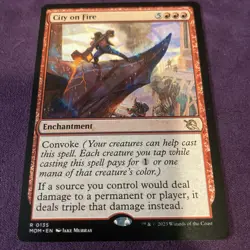 1x MTG Magic the Gathering City on Fire (Promo Pack) March of the Machine NM - Image 1