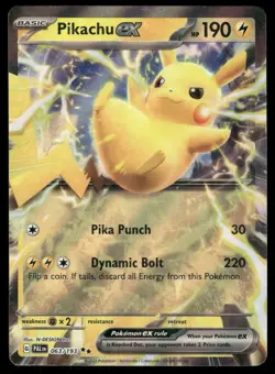 Pokemon Cards Pikachu ex 063/193 Paldea Evolved Double Rare NM - Image 1