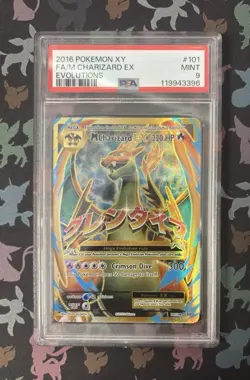 PSA 9 M Charizard EX Mega Full Art Holo Rare 2016 Evolutions 101/108 Pokemon - Image 3