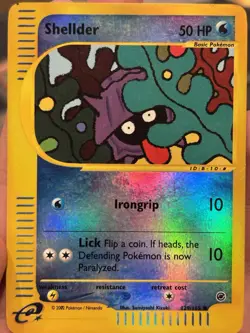 Pokemon Shellder 129/165 Expedition Base Set 2002 Reverse Holo - MP - Image 1