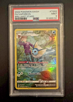 Pokemon Vaporeon PSA 9 Ultra Rare Full Art Holo TG02/TG30 Brilliant Stars 2022 - Image 1