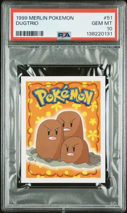 1999 MERLIN POKEMON #51 DUGTRIO PSA 10 - Image 1