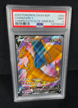 Pokemon Charizard V BSP 2020 Champions Path ETB #050 Full Art Holo Rare PSA 9 - Image 2